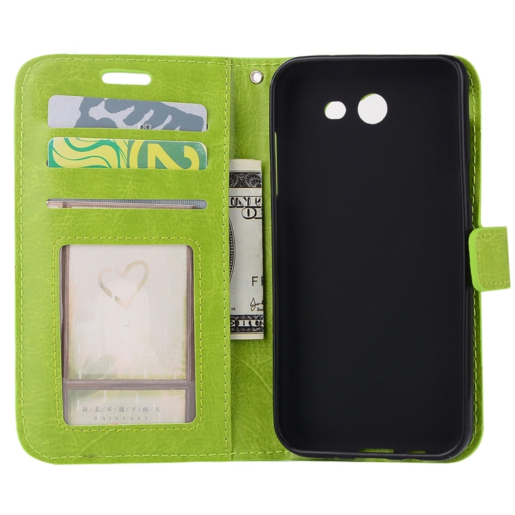 For Galaxy J3 (2017) (US Version) Crazy Horse Texture Horizontal Flip Leather Case with Holder & Card Slots & Wallet & Photo Frame