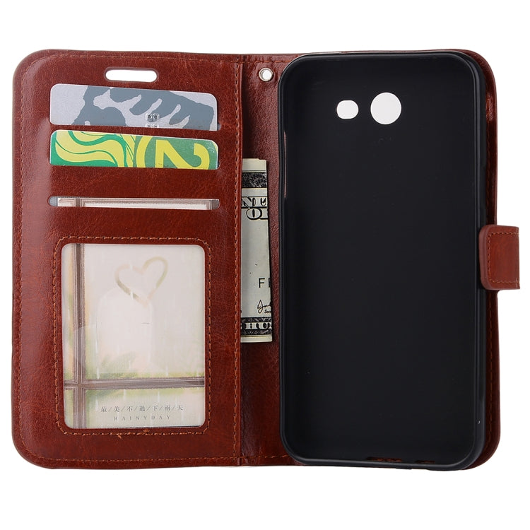 For Galaxy J3 (2017) (US Version) Crazy Horse Texture Horizontal Flip Leather Case with Holder & Card Slots & Wallet & Photo Frame