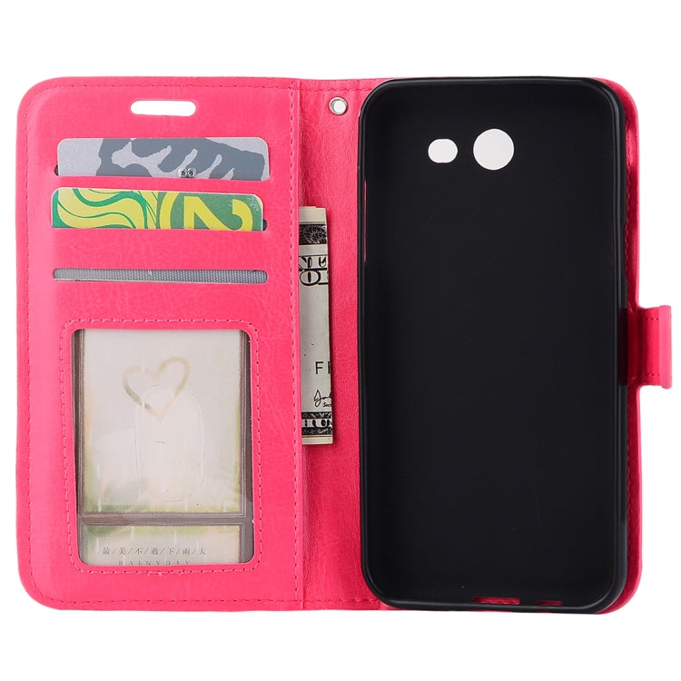 For Galaxy J7 (2017) (US Version) Crazy Horse Texture Horizontal Flip Leather Case with Holder & Card Slots & Wallet & Photo Frame