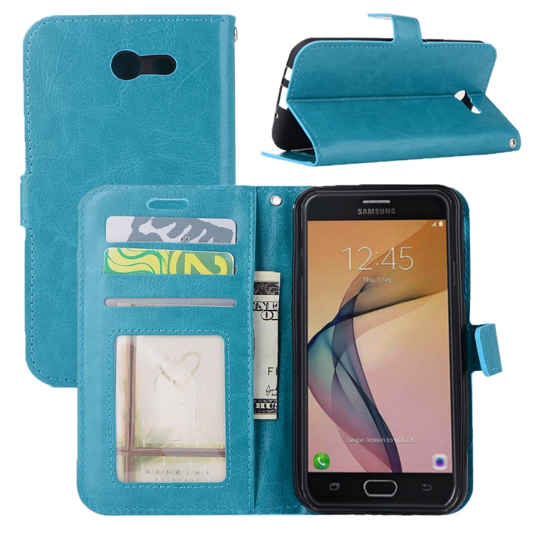 For Galaxy J5 (2017) (US Version) Crazy Horse Texture Horizontal Flip Leather Case with Holder & Card Slots & Wallet & Photo Frame