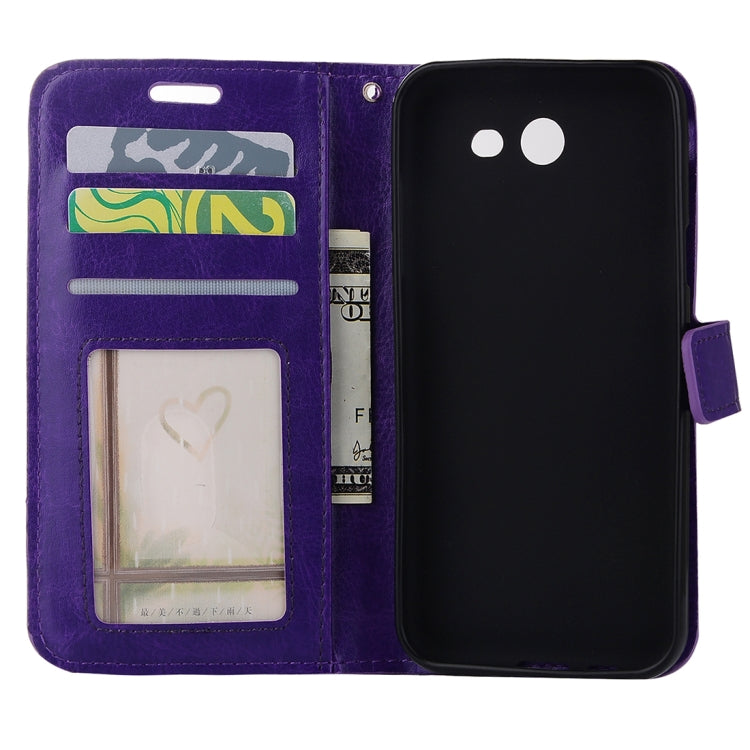 For Galaxy J5 (2017) (US Version) Crazy Horse Texture Horizontal Flip Leather Case with Holder & Card Slots & Wallet & Photo Frame
