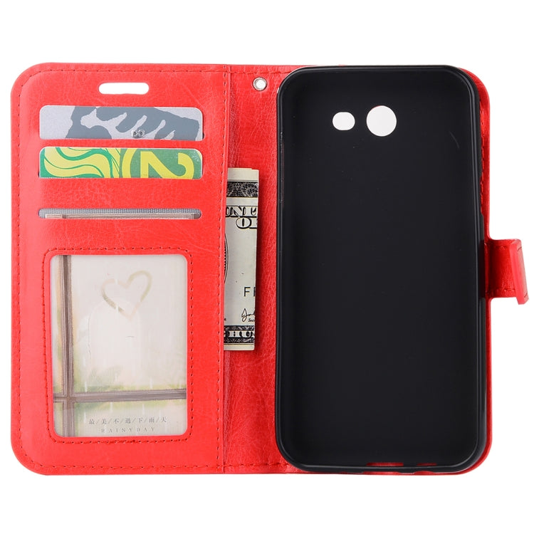 For Galaxy J5 (2017) (US Version) Crazy Horse Texture Horizontal Flip Leather Case with Holder & Card Slots & Wallet & Photo Frame