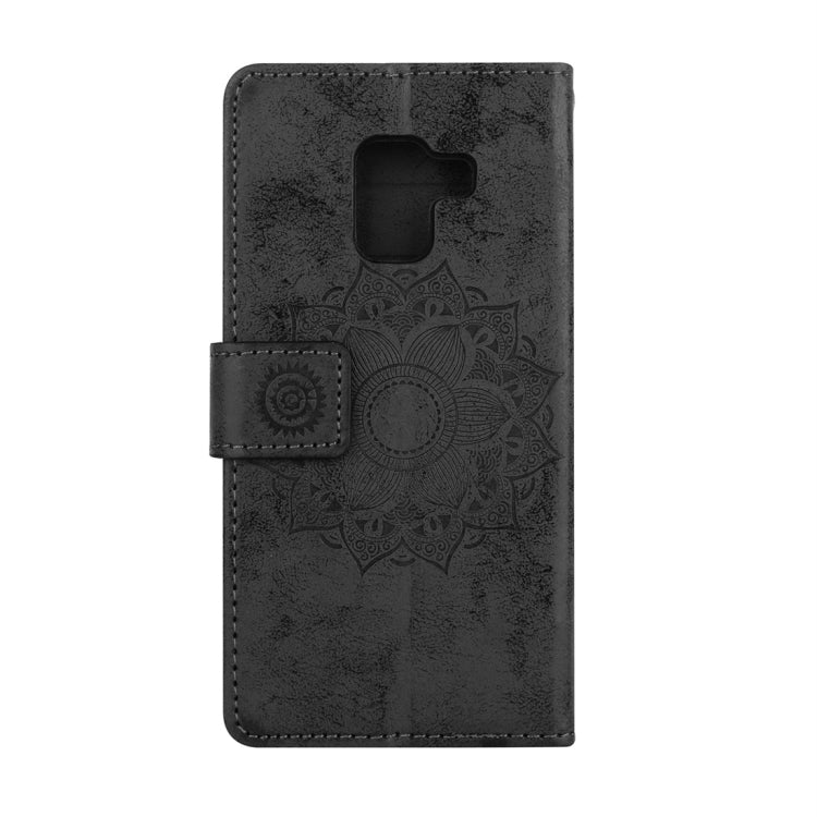 For Galaxy A8 (2018) Mandragora Pattern Crystal Encrusted Horizontal Flip Leather Case with Card Slot & Holder & Wallet & Lanyard