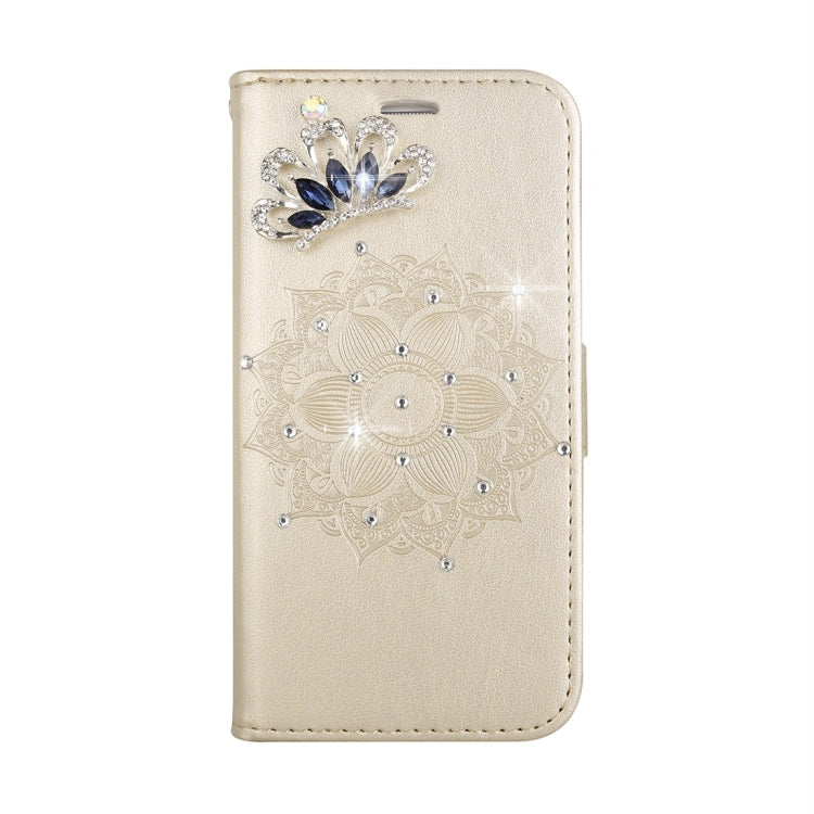 For Galaxy A8 (2018) Mandragora Pattern Crystal Encrusted Horizontal Flip Leather Case with Card Slot & Holder & Wallet & Lanyard