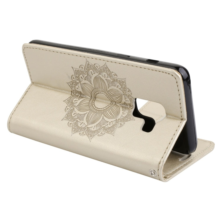 For Galaxy A8 (2018) Mandragora Pattern Crystal Encrusted Horizontal Flip Leather Case with Card Slot & Holder & Wallet & Lanyard