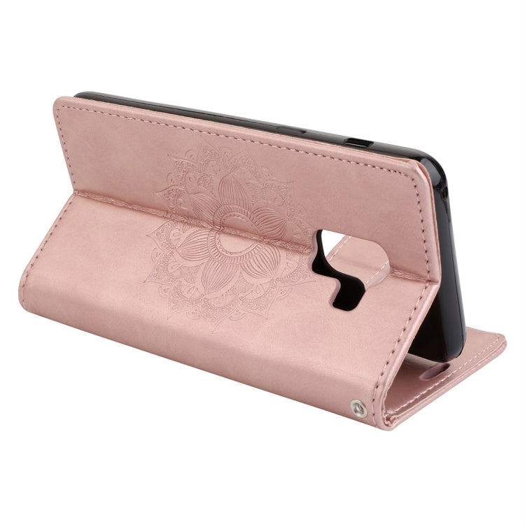 For Galaxy A8 (2018) Mandragora Pattern Crystal Encrusted Horizontal Flip Leather Case with Card Slot & Holder & Wallet & Lanyard