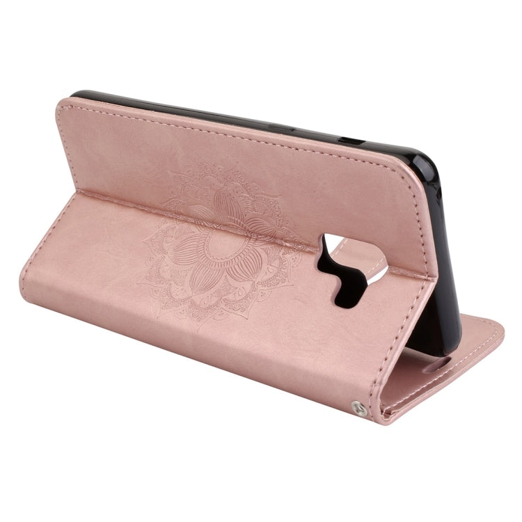 For Galaxy A8+ (2018) Mandragora Pattern Crystal Encrusted Horizontal Flip Leather Case with Card Slot & Holder & Wallet & Lanyard