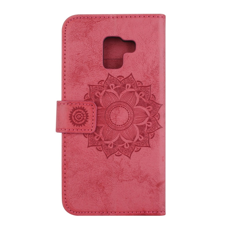 For Galaxy A8+ (2018) Mandragora Pattern Crystal Encrusted Horizontal Flip Leather Case with Card Slot & Holder & Wallet & Lanyard