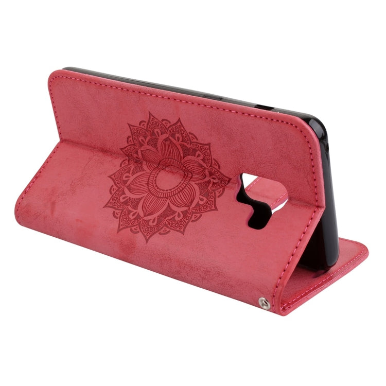 For Galaxy A8+ (2018) Mandragora Pattern Crystal Encrusted Horizontal Flip Leather Case with Card Slot & Holder & Wallet & Lanyard