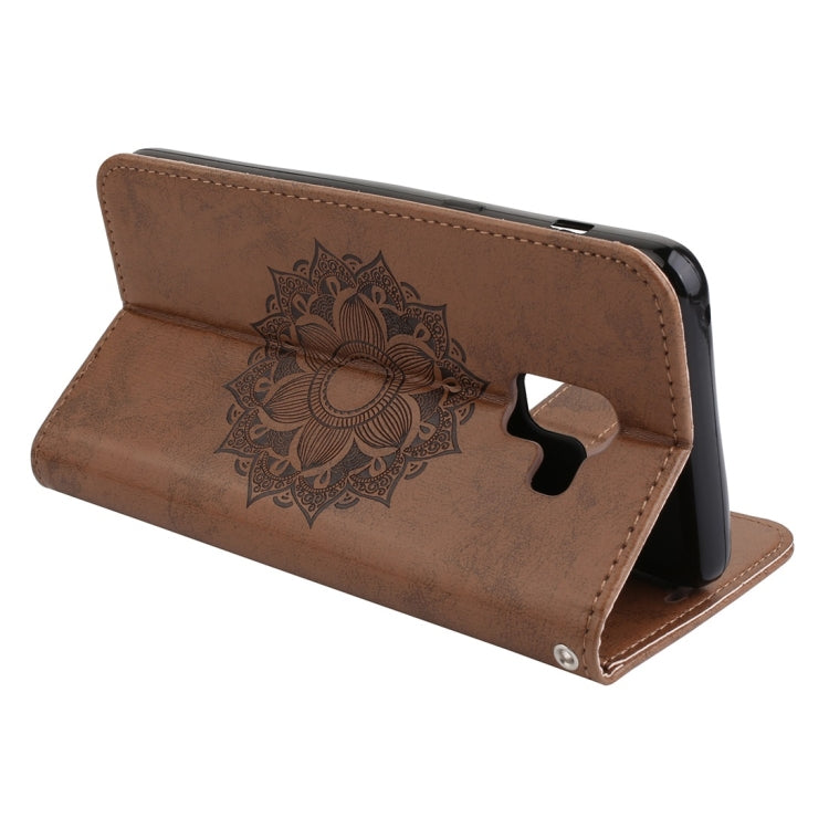 For Galaxy A8+ (2018) Mandragora Pattern Crystal Encrusted Horizontal Flip Leather Case with Card Slot & Holder & Wallet & Lanyard