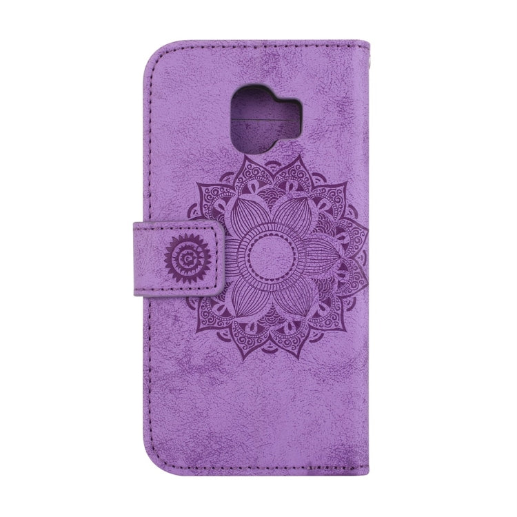 For Galaxy J2 Pro (2018) Mandragora Pattern Crystal Encrusted Horizontal Flip Leather Case with Card Slot & Holder & Wallet & Lanyard