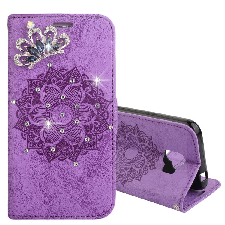 For Galaxy J2 Pro (2018) Mandragora Pattern Crystal Encrusted Horizontal Flip Leather Case with Card Slot & Holder & Wallet & Lanyard