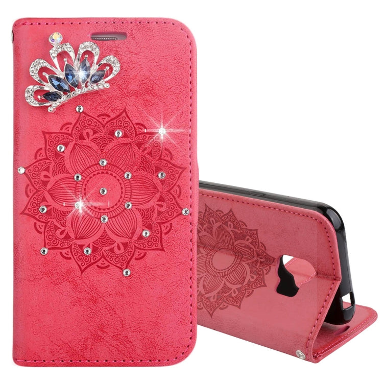 For Galaxy J2 Pro (2018) Mandragora Pattern Crystal Encrusted Horizontal Flip Leather Case with Card Slot & Holder & Wallet & Lanyard