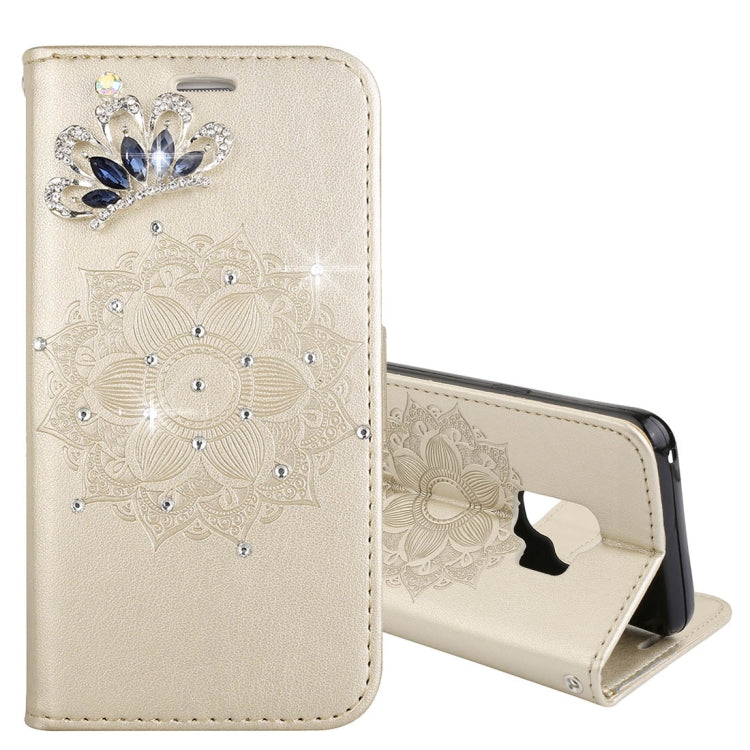 For Galaxy S9 Mandragora Pattern Crystal Encrusted Horizontal Flip Leather Case with Card Slot & Holder & Wallet & Lanyard