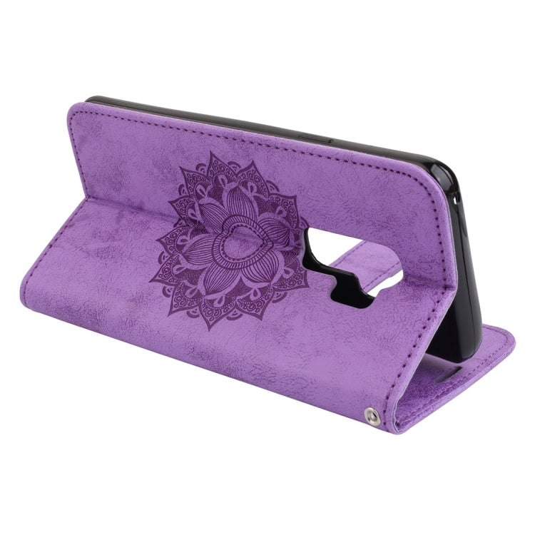 For Galaxy S9+ Mandragora Pattern Crystal Encrusted Horizontal Flip Leather Case with Card Slot & Holder & Wallet & Lanyard