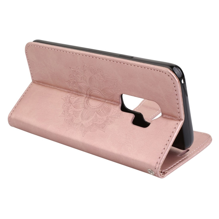 For Galaxy S9+ Mandragora Pattern Crystal Encrusted Horizontal Flip Leather Case with Card Slot & Holder & Wallet & Lanyard