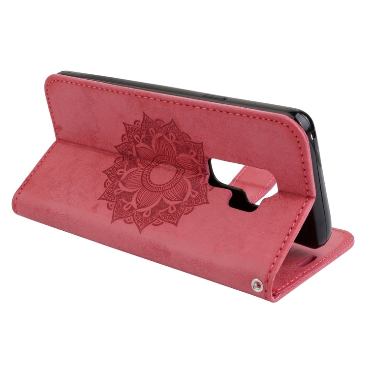 For Galaxy S9+ Mandragora Pattern Crystal Encrusted Horizontal Flip Leather Case with Card Slot & Holder & Wallet & Lanyard