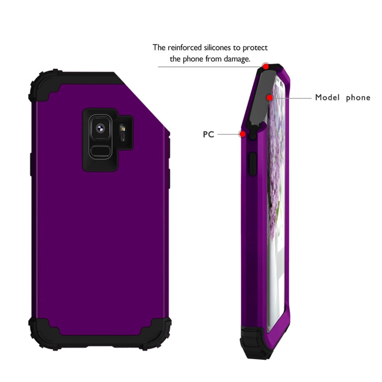 For Galaxy S9 Dropproof 3 in 1 No Gap in the Middle Silicone Sleeve Protective Case