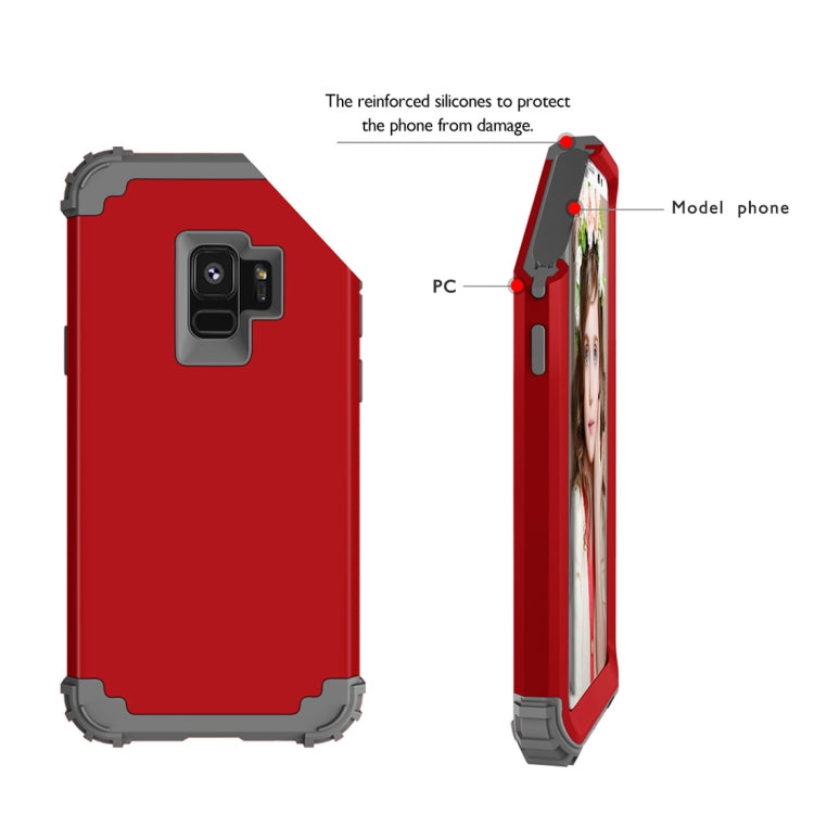 For Galaxy S9 Dropproof 3 in 1 No Gap in the Middle Silicone Sleeve Protective Case