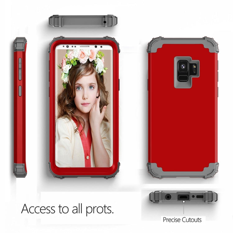 For Galaxy S9 Dropproof 3 in 1 No Gap in the Middle Silicone Sleeve Protective Case