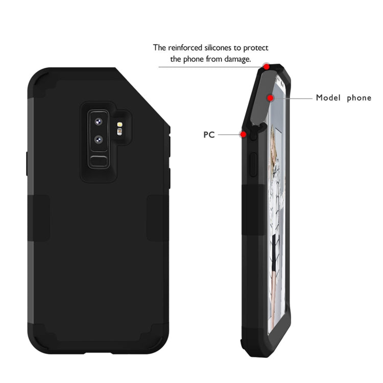 For Galaxy S9+ Separable Contrast Color PC + Silicone Combination Case