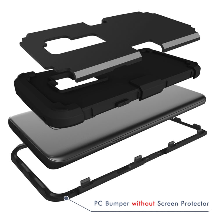 For Galaxy S9+ Separable Contrast Color PC + Silicone Combination Case