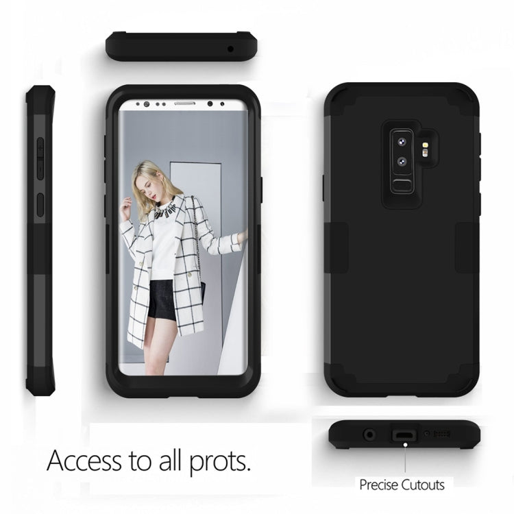 For Galaxy S9+ Separable Contrast Color PC + Silicone Combination Case