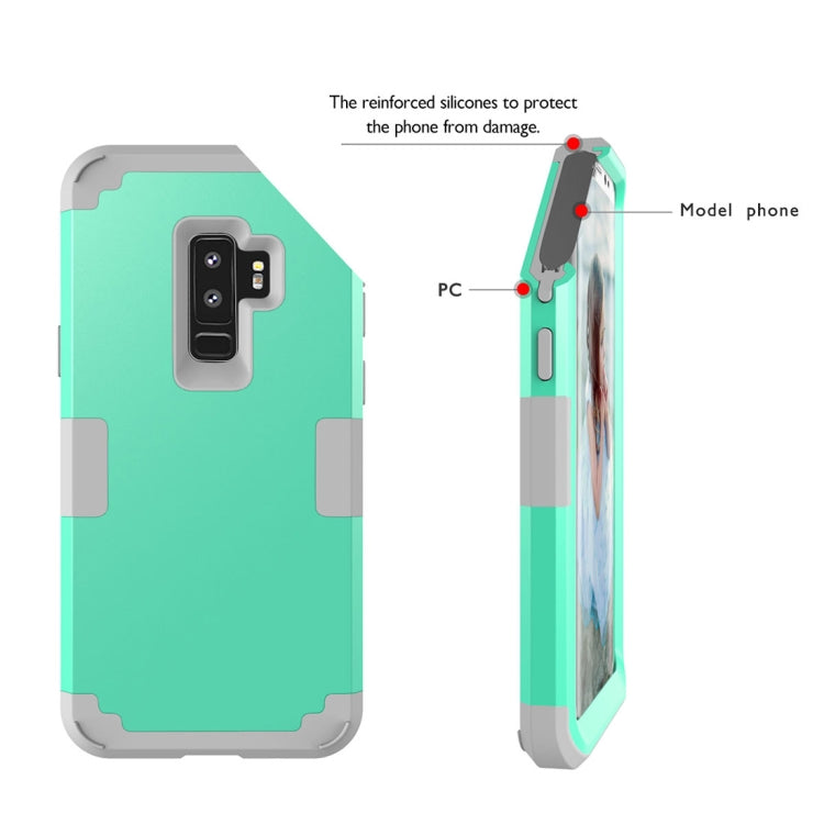 For Galaxy S9+ Separable Contrast Color PC + Silicone Combination Case