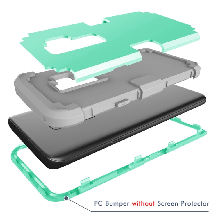 For Galaxy S9+ Separable Contrast Color PC + Silicone Combination Case