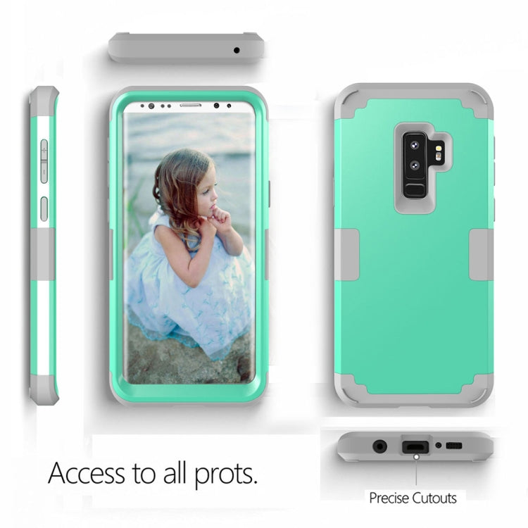 For Galaxy S9+ Separable Contrast Color PC + Silicone Combination Case
