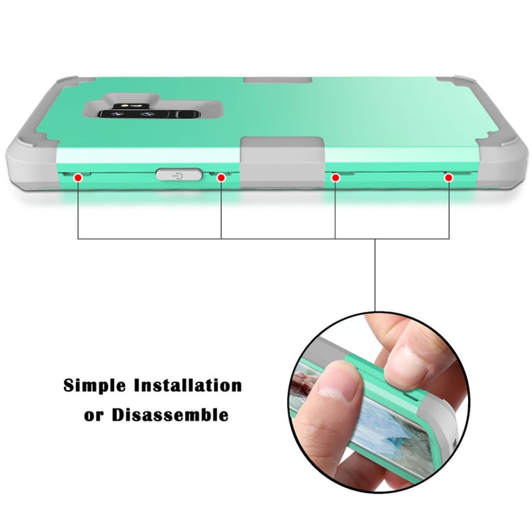 For Galaxy S9+ Separable Contrast Color PC + Silicone Combination Case