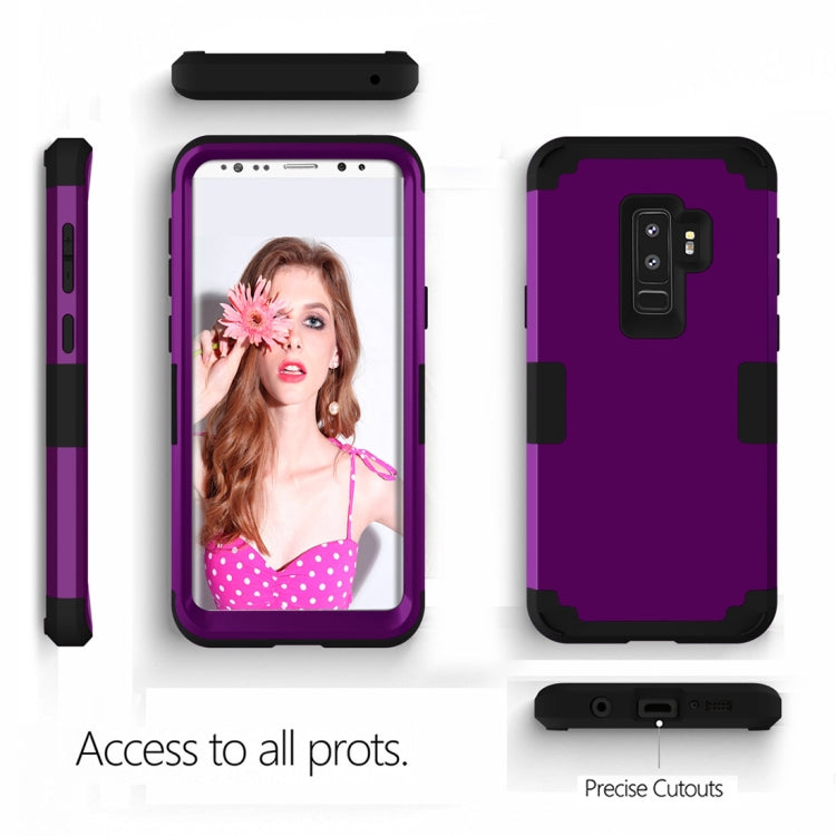 For Galaxy S9+ Separable Contrast Color PC + Silicone Combination Case
