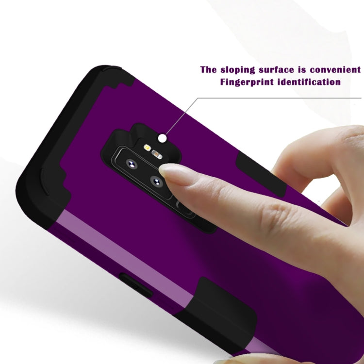 For Galaxy S9+ Separable Contrast Color PC + Silicone Combination Case