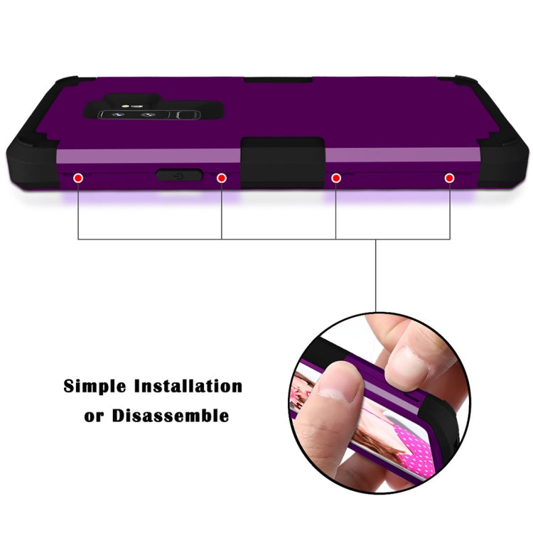 For Galaxy S9+ Separable Contrast Color PC + Silicone Combination Case