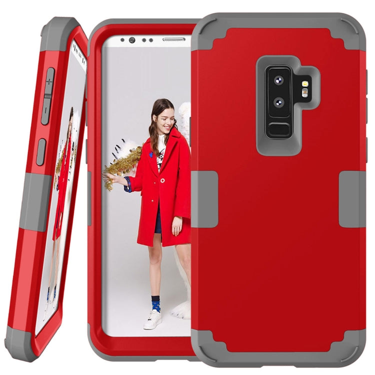 For Galaxy S9+ Separable Contrast Color PC + Silicone Combination Case