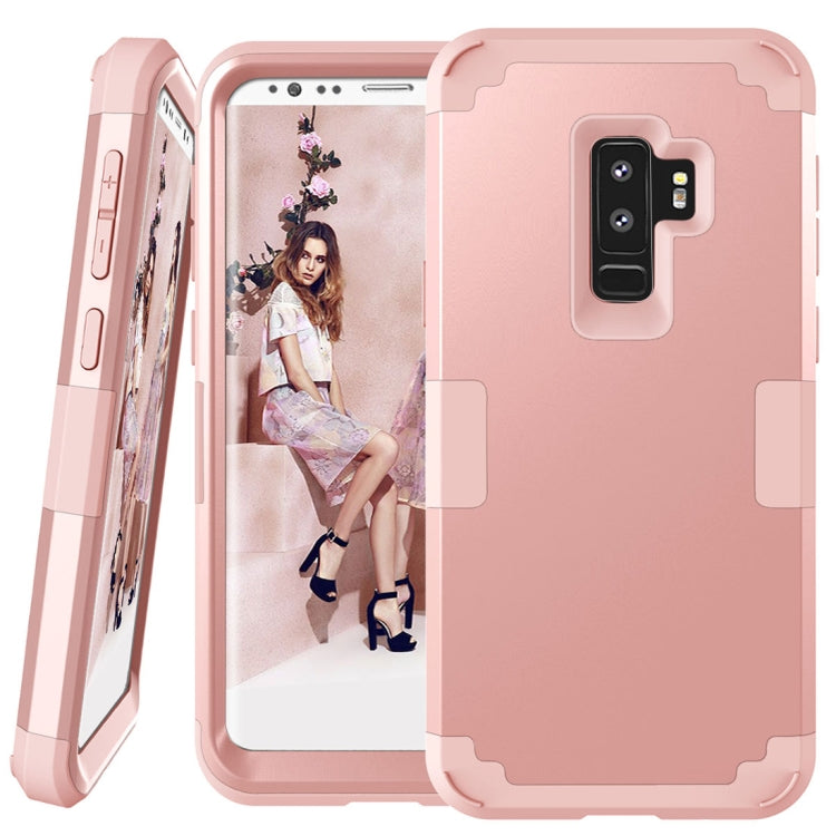For Galaxy S9+ Separable Contrast Color PC + Silicone Combination Case