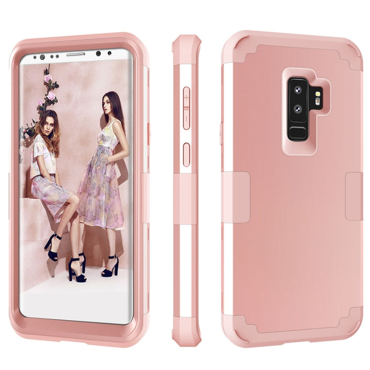 For Galaxy S9+ Separable Contrast Color PC + Silicone Combination Case