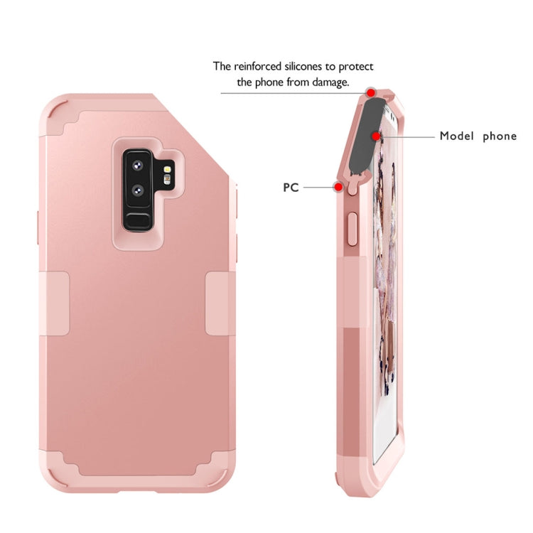 For Galaxy S9+ Separable Contrast Color PC + Silicone Combination Case
