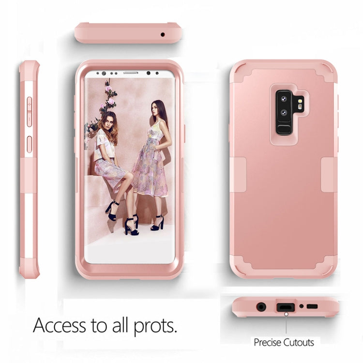 For Galaxy S9+ Separable Contrast Color PC + Silicone Combination Case