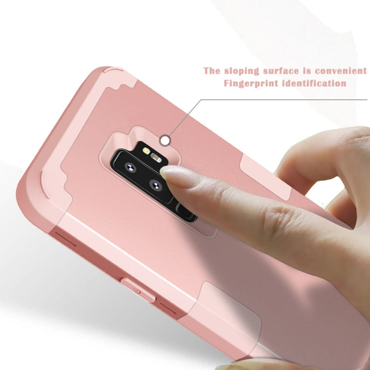For Galaxy S9+ Separable Contrast Color PC + Silicone Combination Case