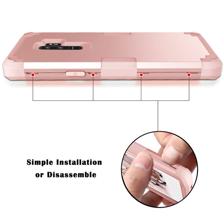 For Galaxy S9+ Separable Contrast Color PC + Silicone Combination Case