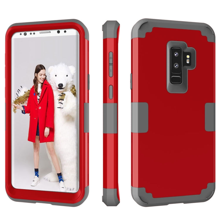 For Galaxy S9+ Separable Contrast Color PC + Silicone Combination Case