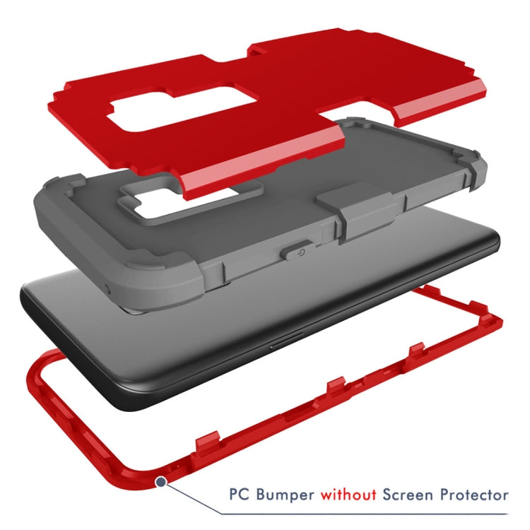 For Galaxy S9+ Separable Contrast Color PC + Silicone Combination Case