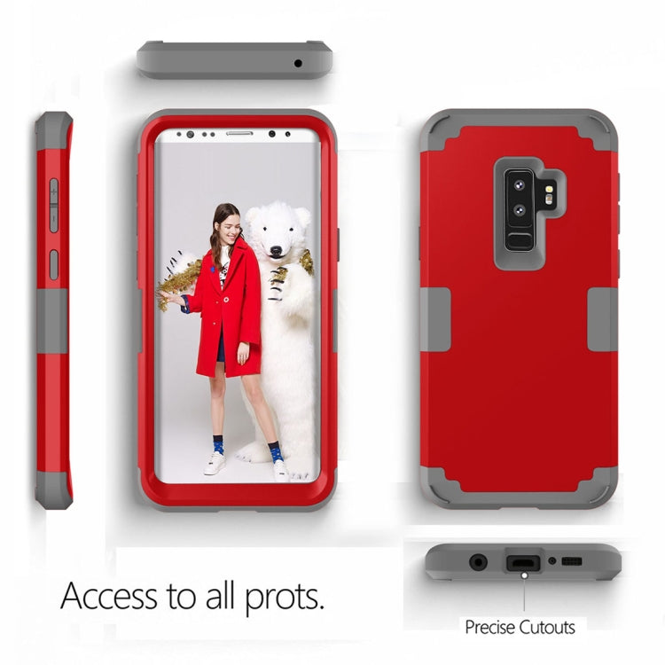 For Galaxy S9+ Separable Contrast Color PC + Silicone Combination Case
