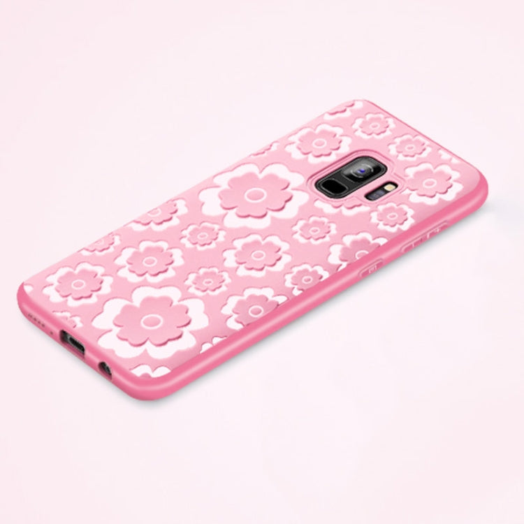 For Galaxy S9 Embossed Flower Pattern Soft TPU Protective Case