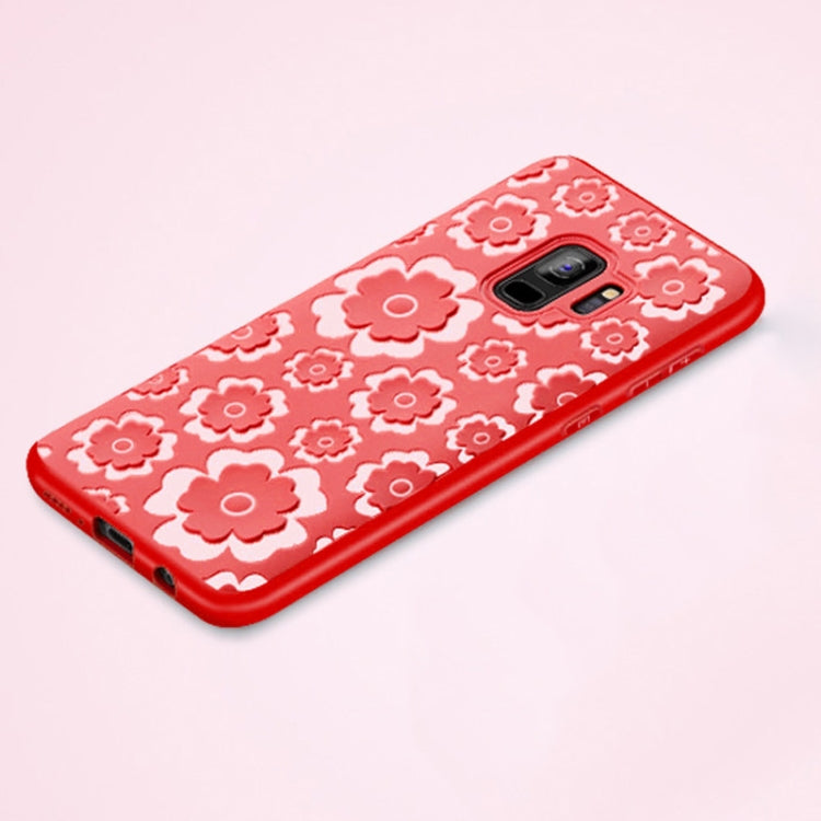 For Galaxy S9 Embossed Flower Pattern Soft TPU Protective Case