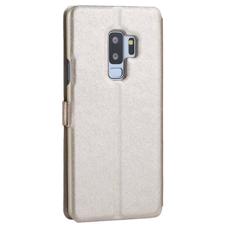For Galaxy S9+ Silk Texture Horizontal Flip Leather Case with Call Display ID & Answer / Reject Display