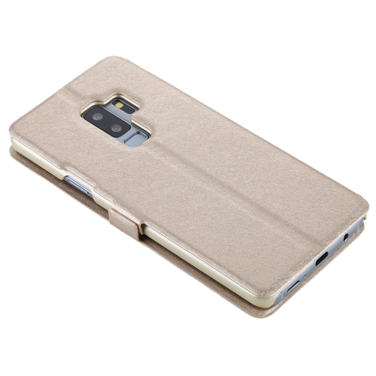For Galaxy S9+ Silk Texture Horizontal Flip Leather Case with Call Display ID & Answer / Reject Display