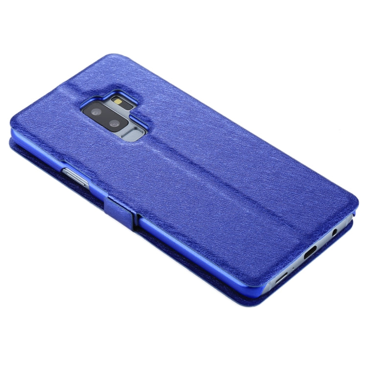 For Galaxy S9+ Silk Texture Horizontal Flip Leather Case with Call Display ID & Answer / Reject Display