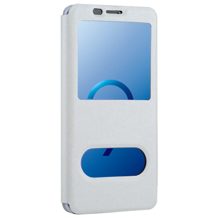 For Galaxy S9+ Silk Texture Horizontal Flip Leather Case with Call Display ID & Answer / Reject Display